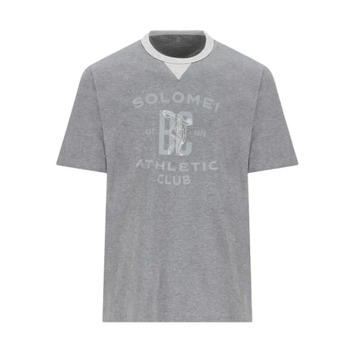 Brunello Cucinelli Graphic Print Short Sleeve T-Shirt Gray Men
