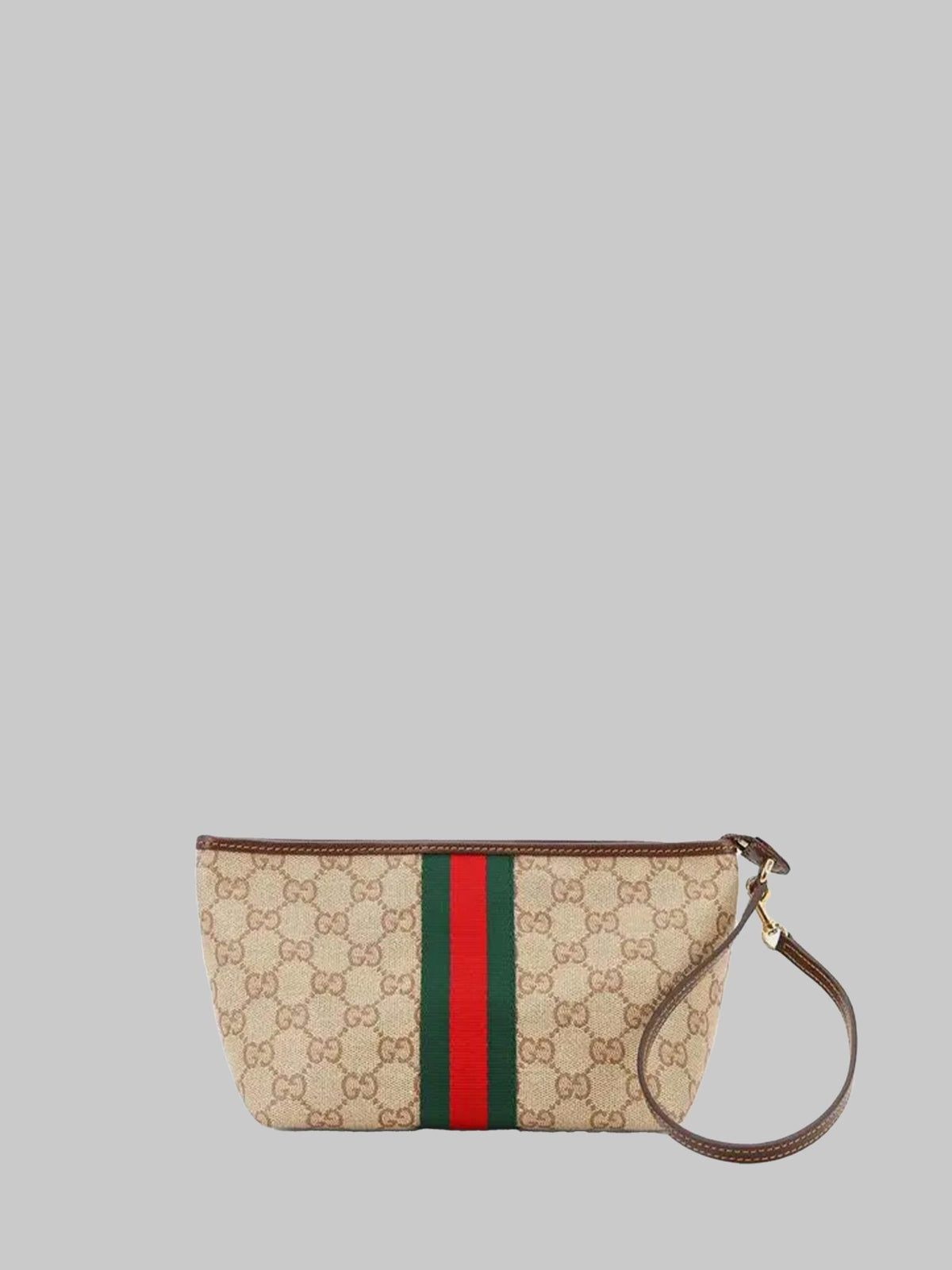 GUCCI Leather Shoulder Bag Brown