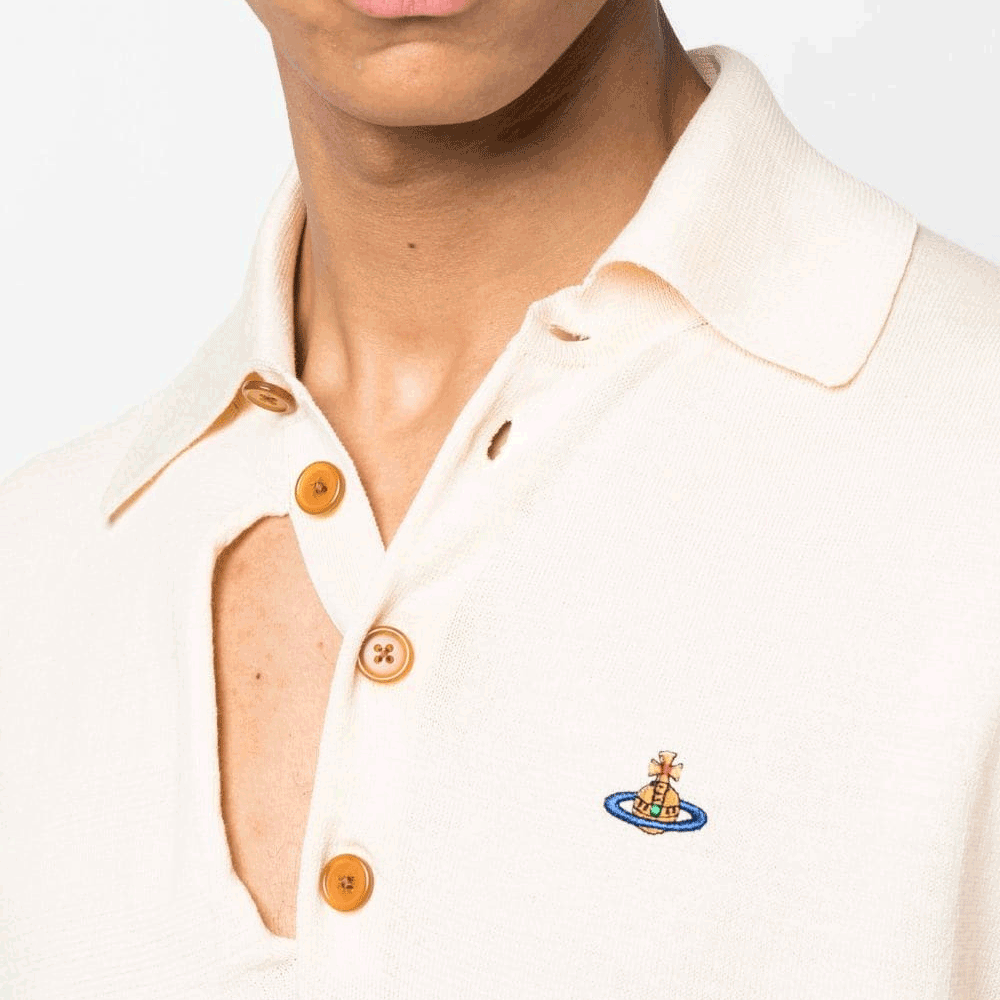 Vivienne Westwood Ribbed Short Sleeve Polo Knit Sweater for Men