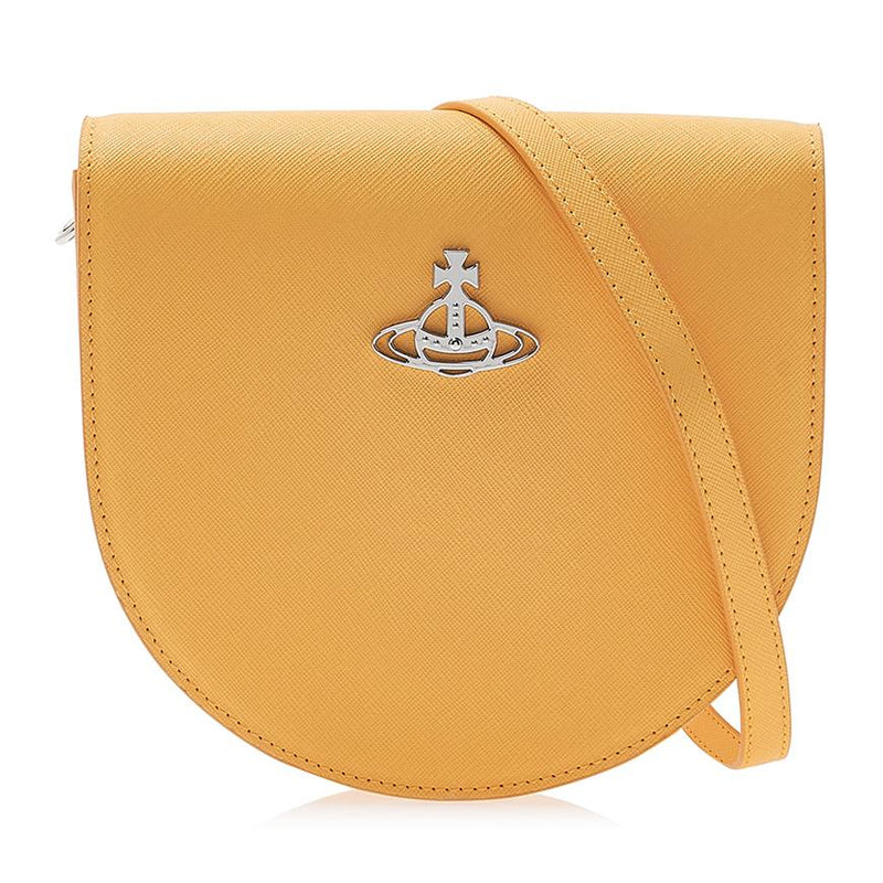Vivienne Westwood Saffiano Leather Saddle Crossbody Bag for Women