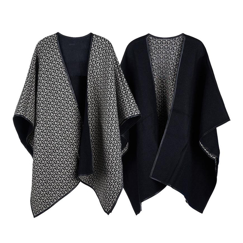 Ferragamo Reversible Gancini Cape Black Women’s Top