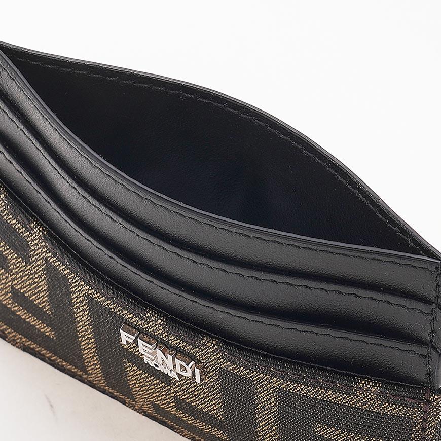 FENDI Men’s FF Jacquard Card Holder Wallet Black