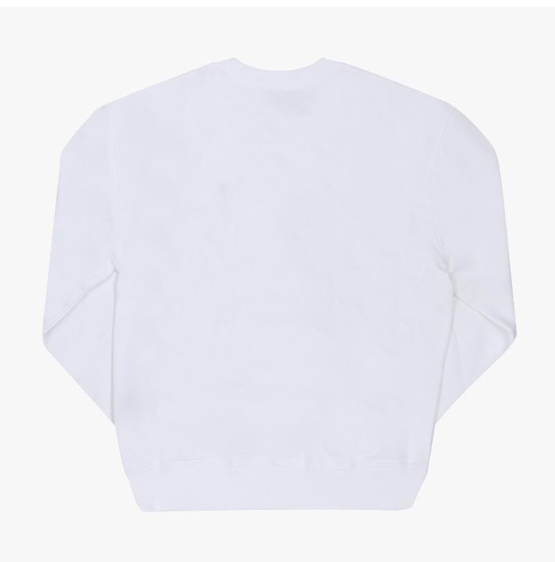 AMI Small Heart Logo Crewneck Sweatshirt Men White Cotton