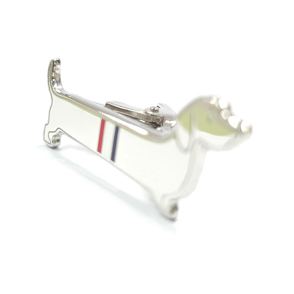 THOM BROWNE Silver Hector Limousine Tie Bar Tie Clip Three-Stripe