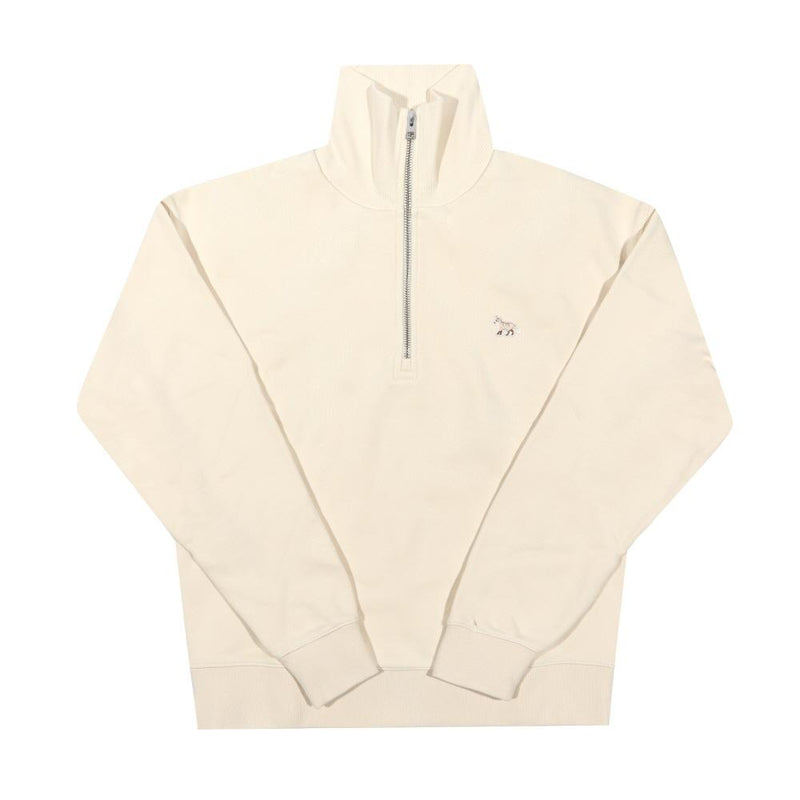Maison Kitsune Baby Fox Patch Half-Zip Sweatshirt Women’s Gr MW00304 KM0325 0134