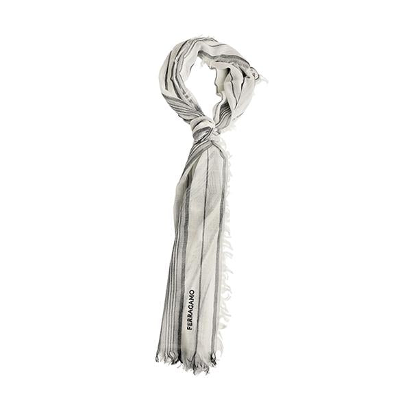 Ferragamo Jacquard Stripe Wool Scarf for Men 52 0119 0776131