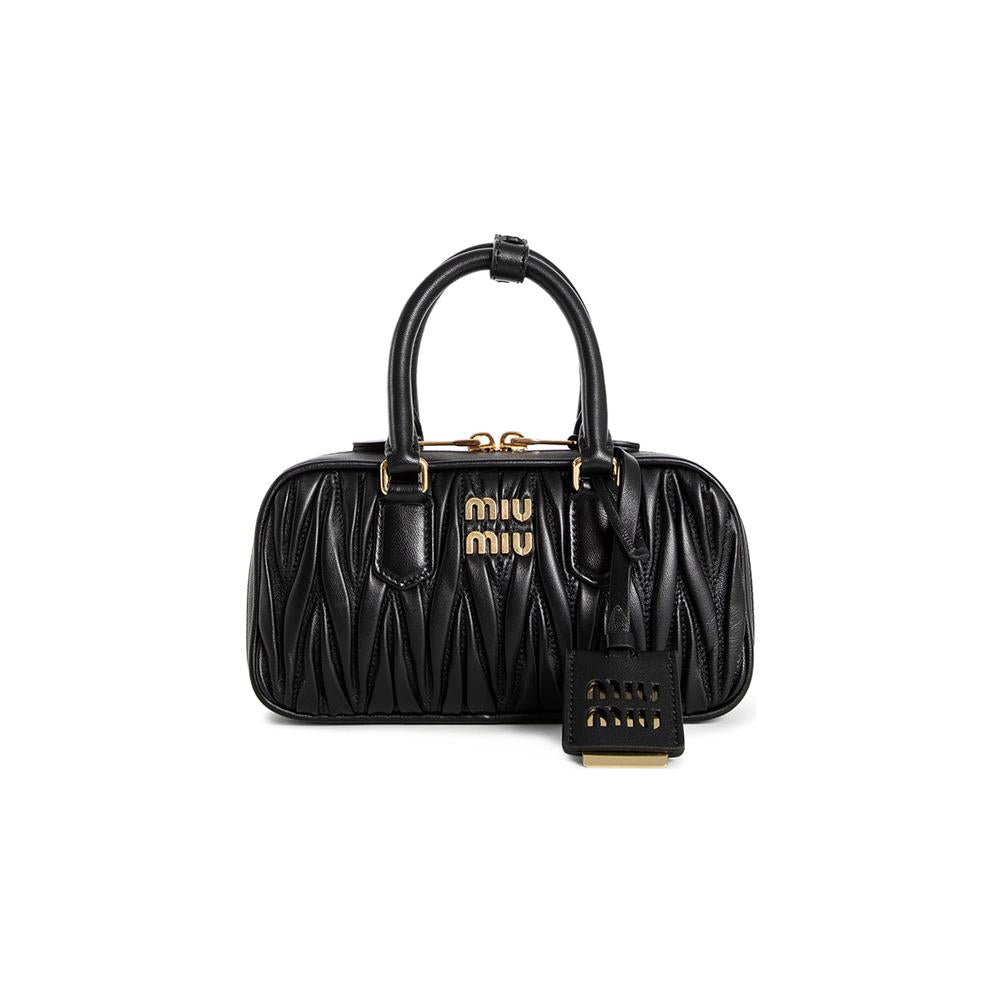 Miu Miu Matelassé Arcadie Mini Crossbody Tote Bag Black