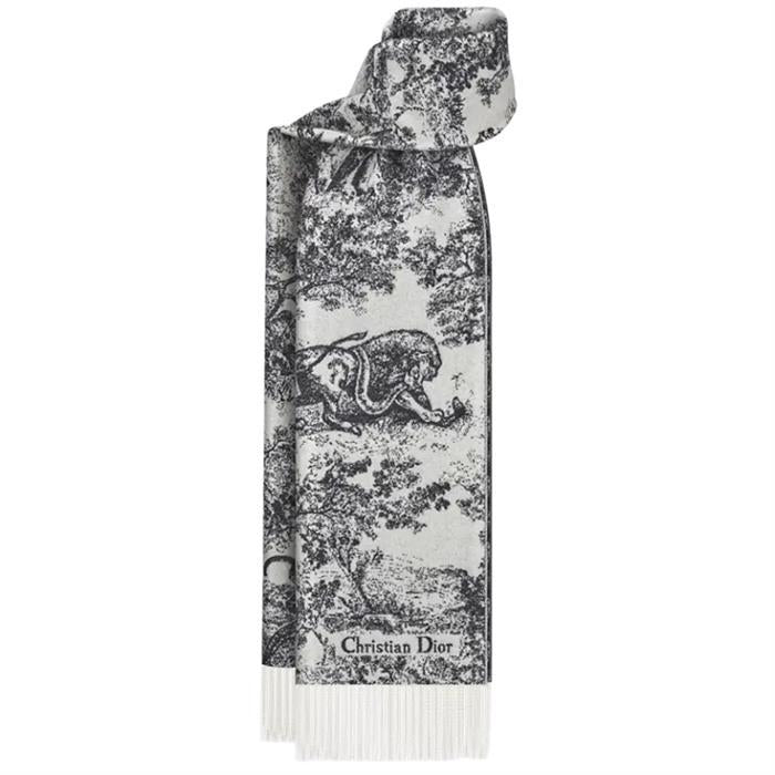 DIOR Toile de Jouy Sauvage Wool Scarf