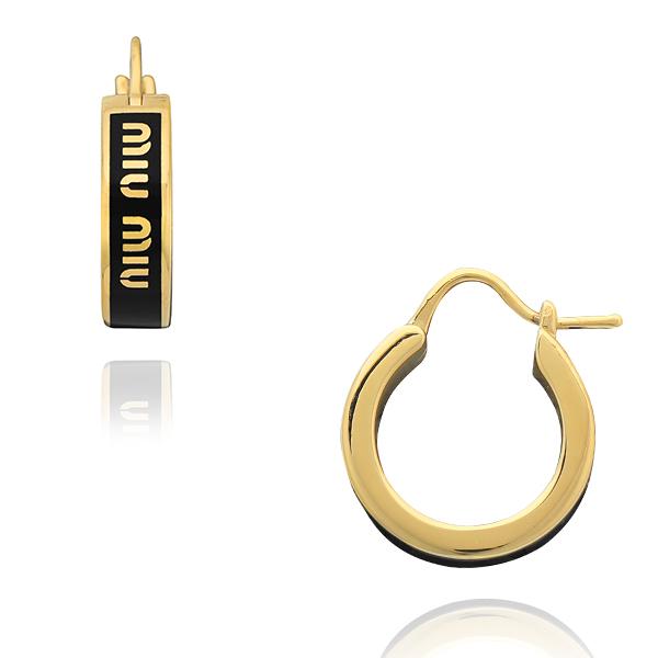 Miu Miu gold-tone logo stud earrings for women 5IO103 2F6T F0002