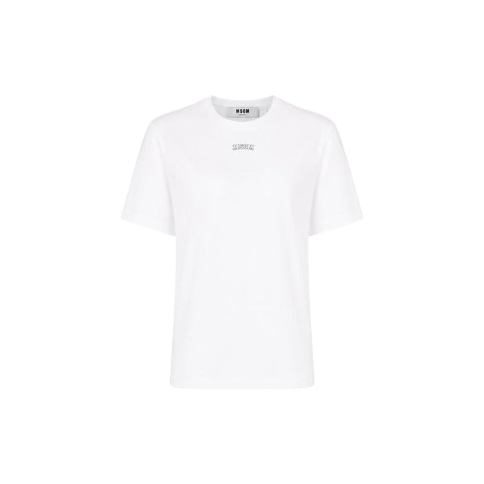MSGM 15th Anniversary Logo Print Oversized Short Sleeve T-Shirt White