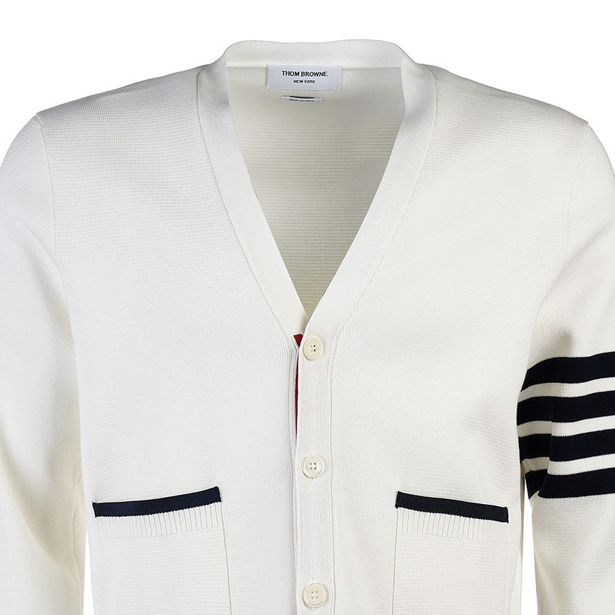 THOM BROWNE Men’s 4-Bar Stripe Wool Cardigan MKC460A Y3006 100