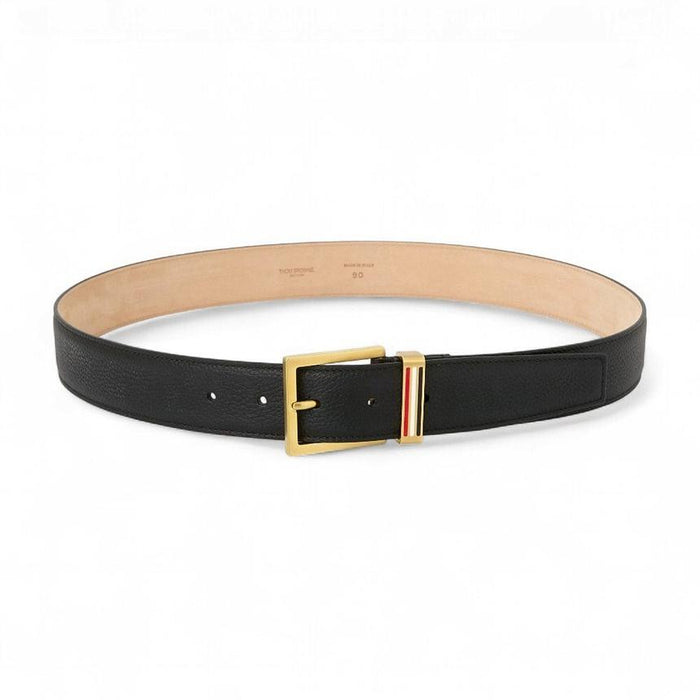 THOM BROWNE Men's Leather Belt Black