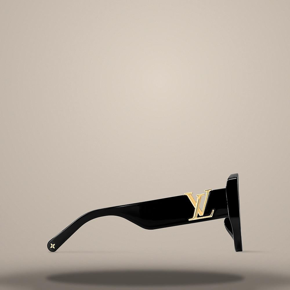 Louis Vuitton Men's Black Acetate Frame Cat Eye Sunglasses