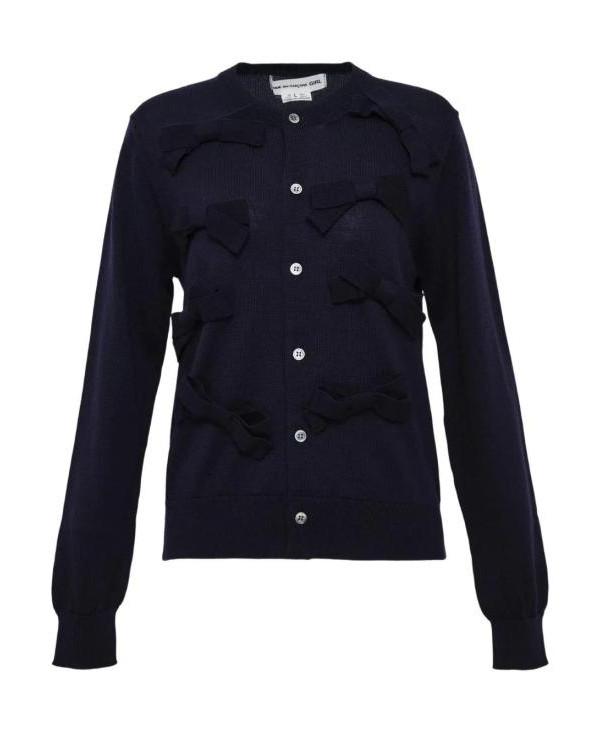 Comme des Garcons Wool Jersey Ribbon Detail Cardigan NP N006 W25 1