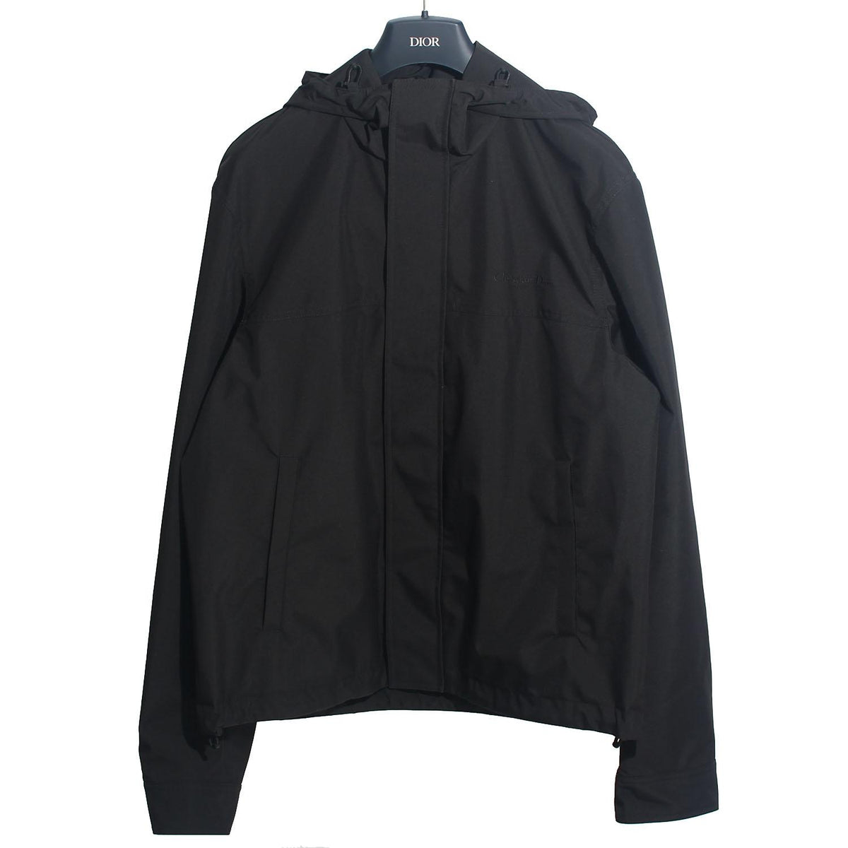 DIOR MEN Embroidered Logo Hooded Jacket Black