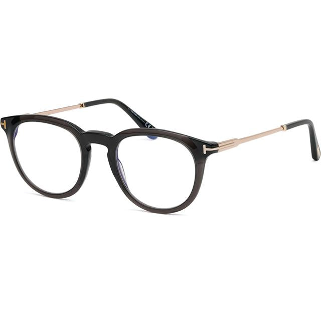 TOM FORD Blue Light Blocking Clear/Black Round Metal Combo Eyeglasse TF5905B 005
