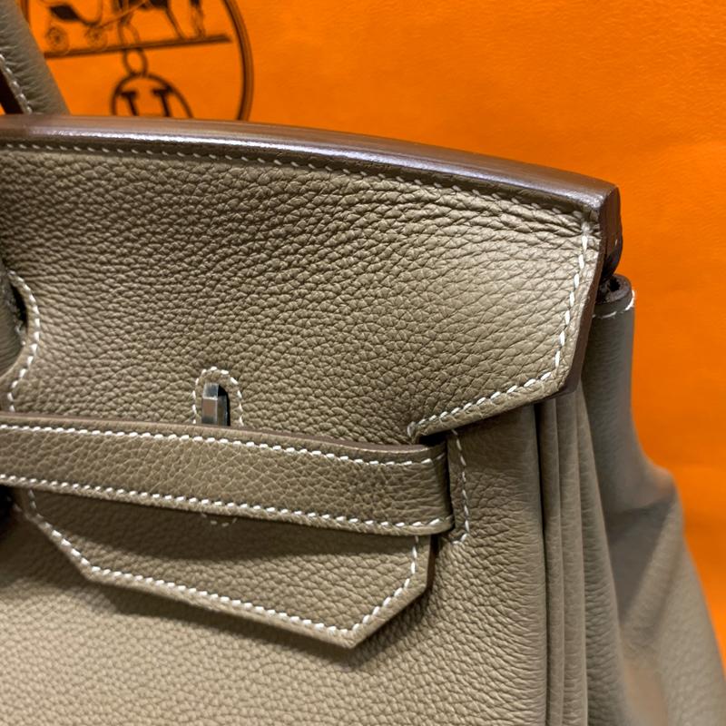 HERMES Etoupe Palladium Hardware Birkin Tote Bag Unisex 40