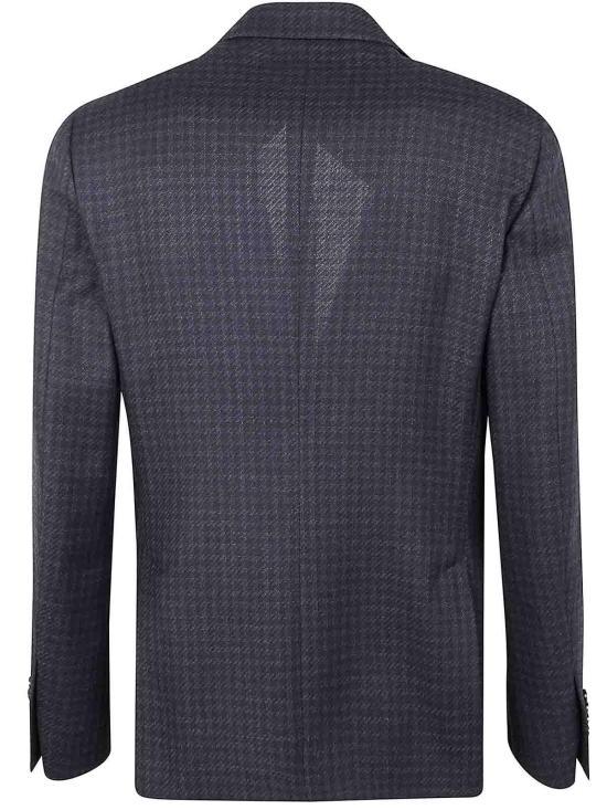 LARDINI Men’s Wool-Blend Tailored Jacket CN688AE AAIF65515 950BL NERO DOM