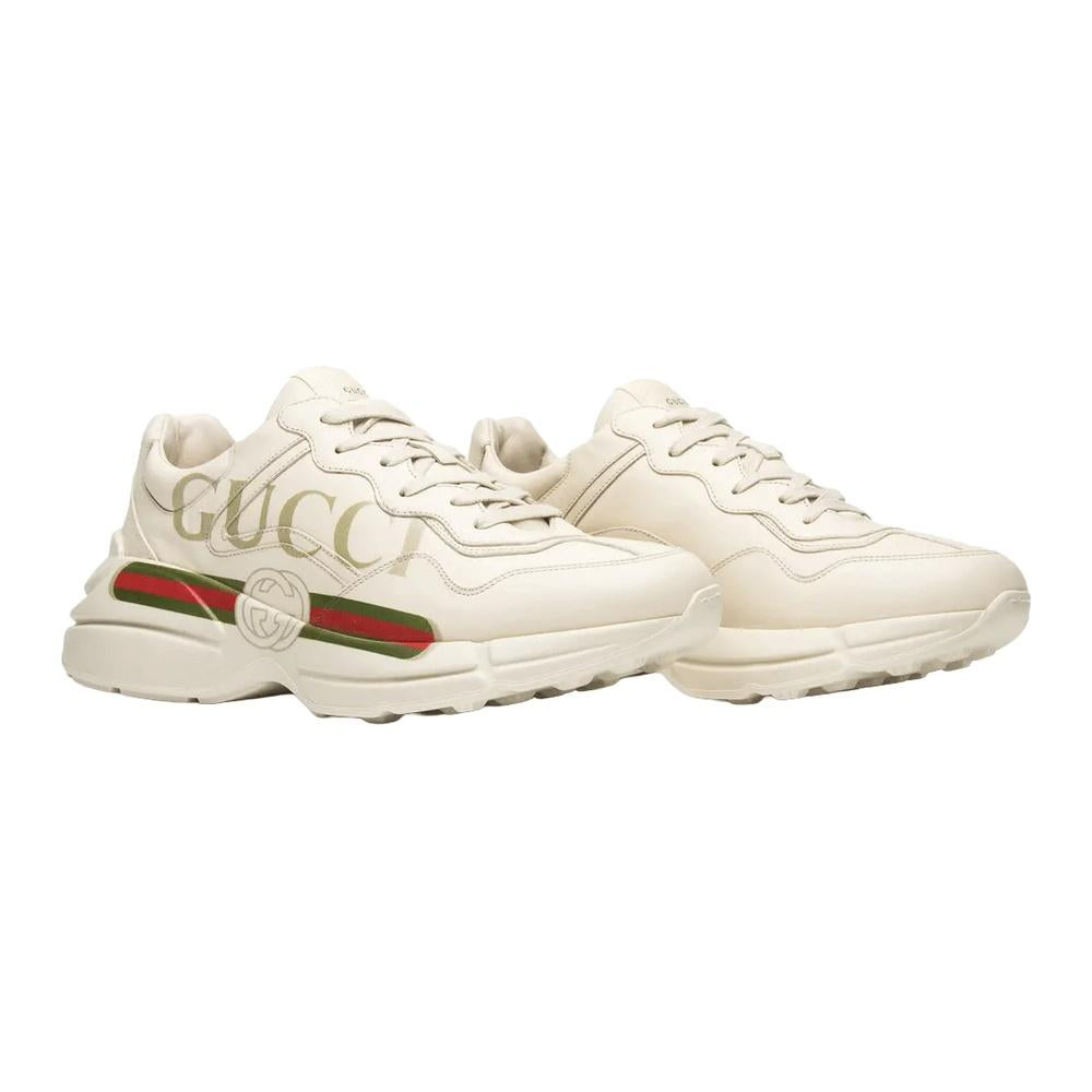 GUCCI Rhyton Men’s Low-Top Sneakers White Leather