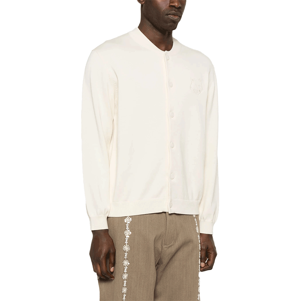 Maison Kitsune Knit Bomber Jacket Bold Fox Logo Men's OM02135 KT1135