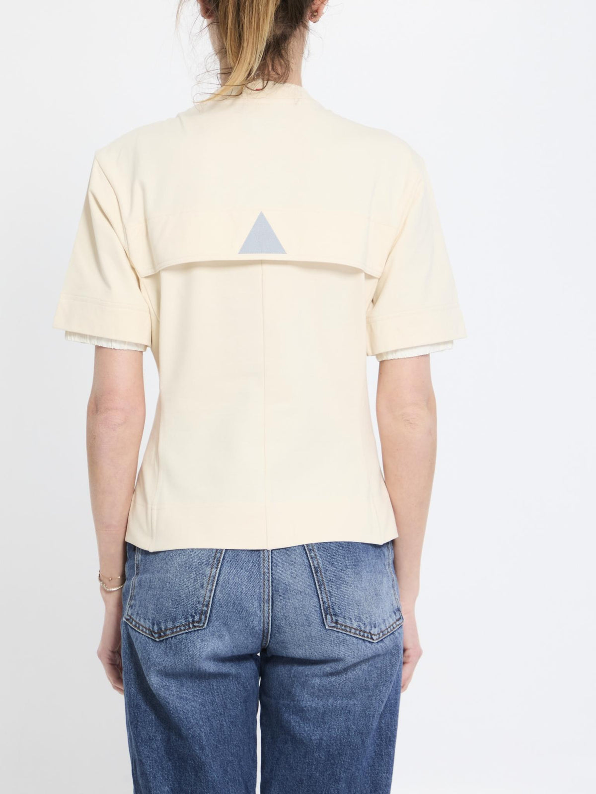 Moncler White Cotton Short Sleeve T-Shirt for Women