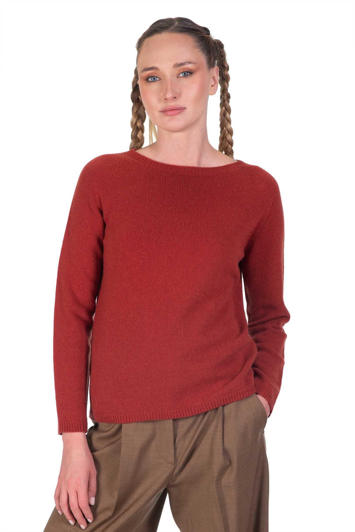 Max Mara cashmere crewneck sweater red women