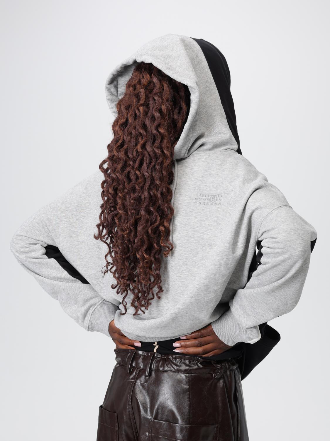 Maison Margiela Gray Cotton Logo Hoodie for Women