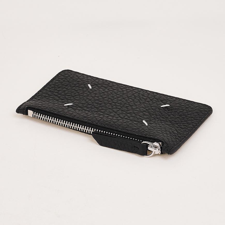 Maison Margiela Unisex Four-Stitch Leather Card Holder Black