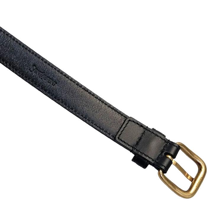 Saint Laurent Women’s Slim Smooth Leather Belt Black
