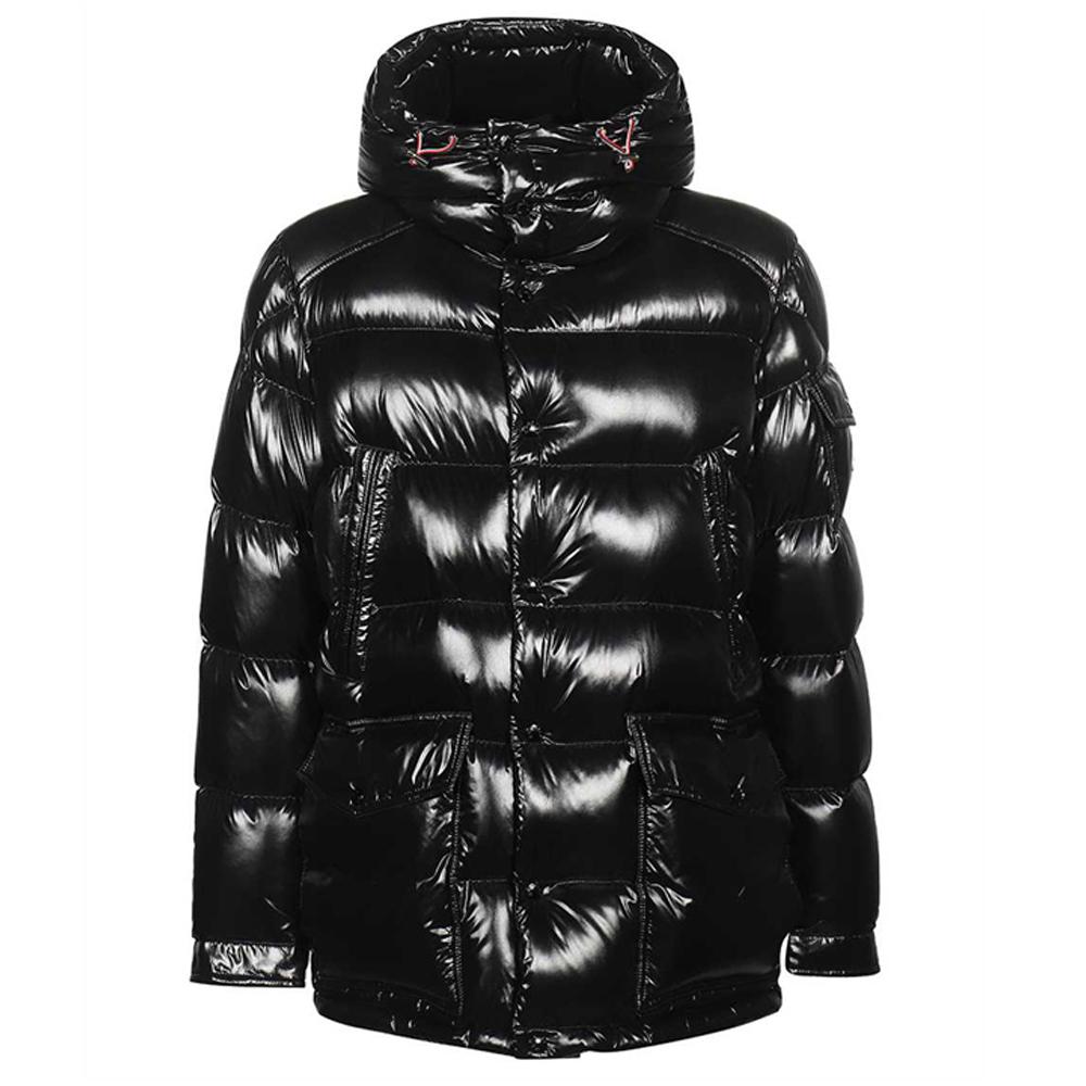Moncler Logo Hooded Down Puffer Jacket Black Men’s