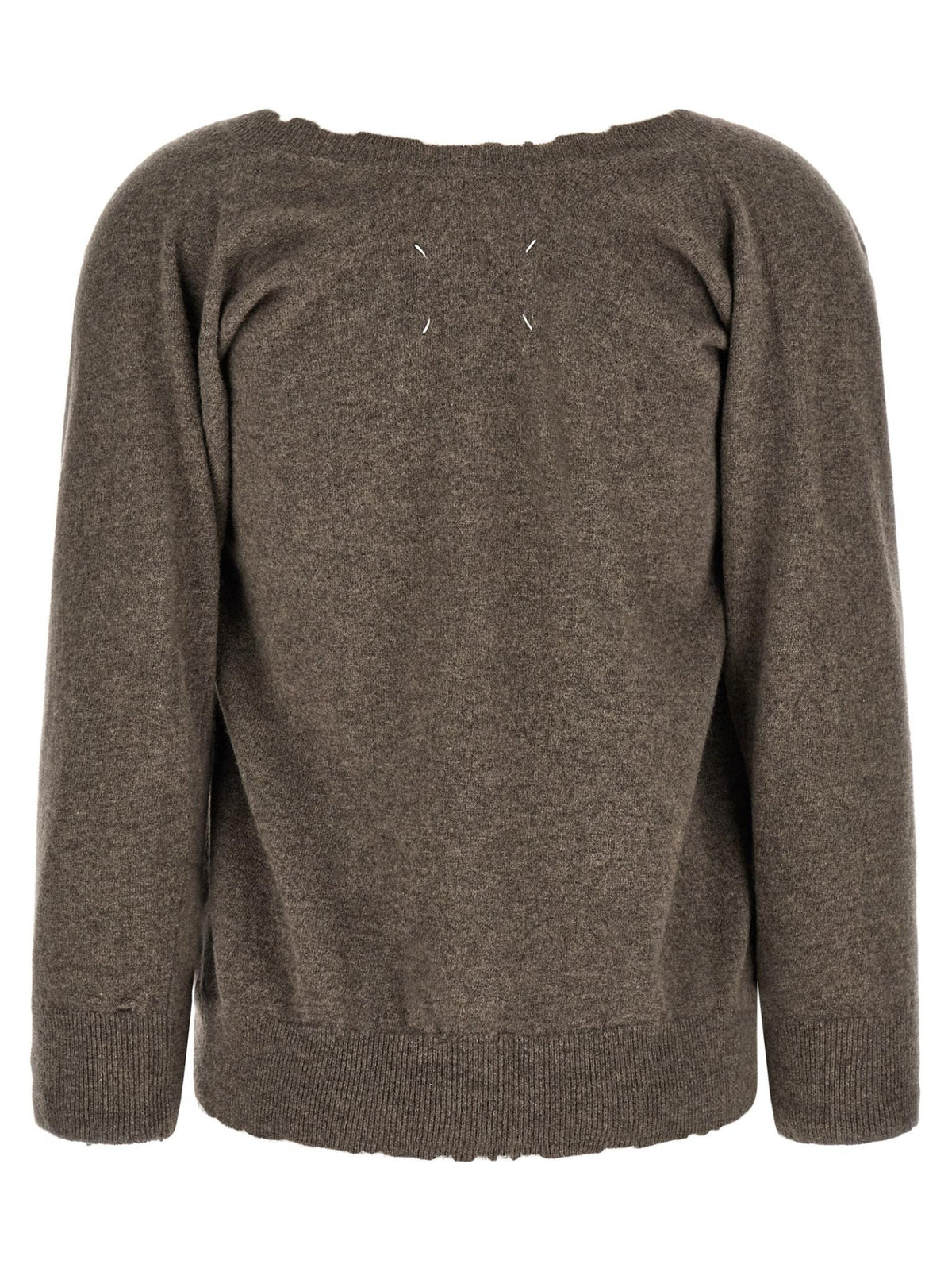 Maison Margiela V-Neck Knit Sweater Black Wool