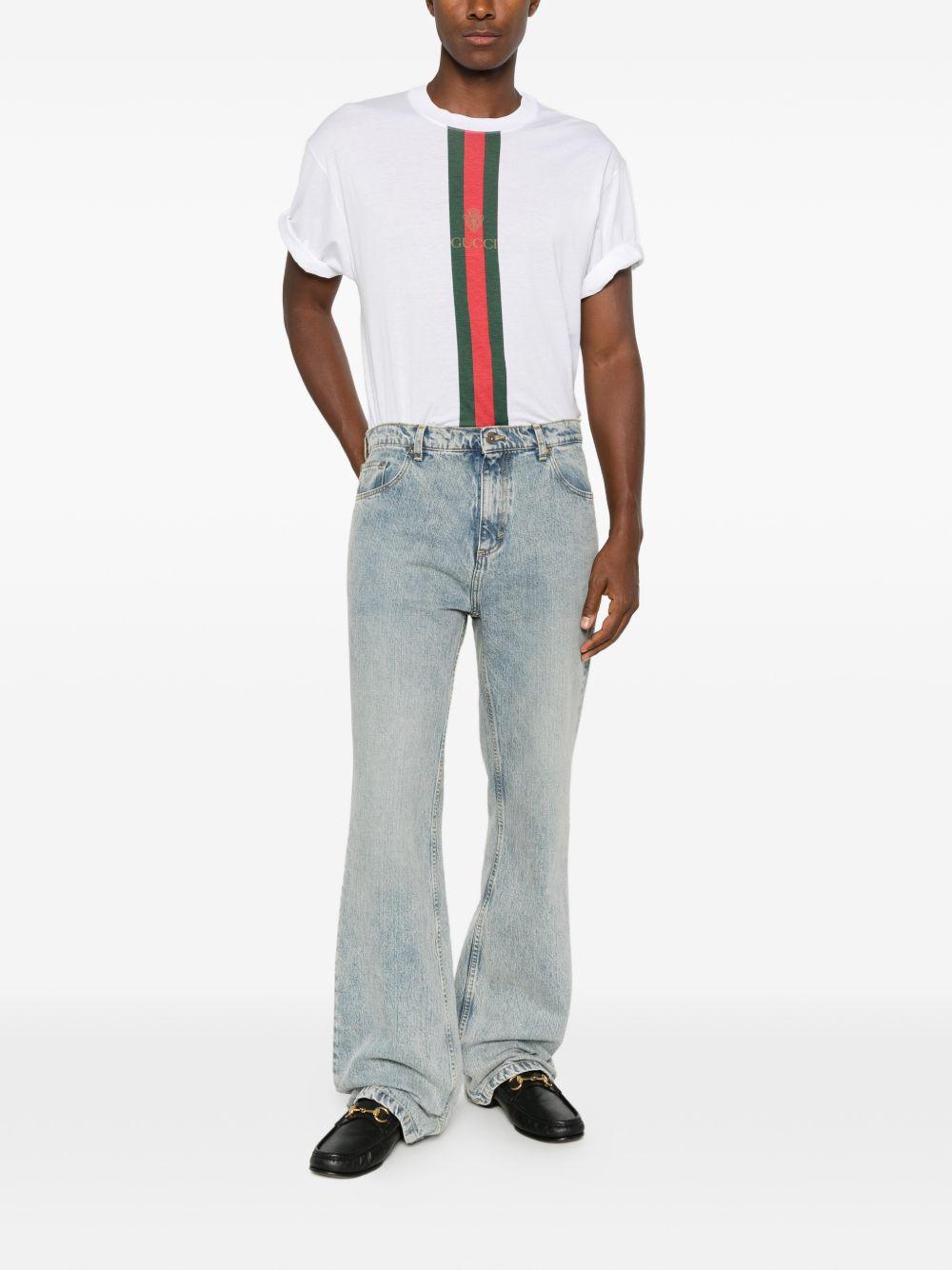 GUCCI Short Sleeve T-Shirt White Cotton Men's Top