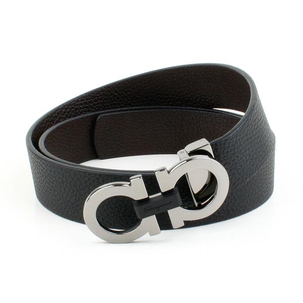 Ferragamo Reversible Gancini Belt Black/Hickory 35mm Black Hickory 35mm