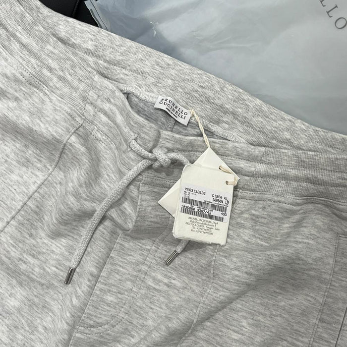 Brunello Cucinelli Light Gray Straight Leg Sweatpants Joggers Unisex