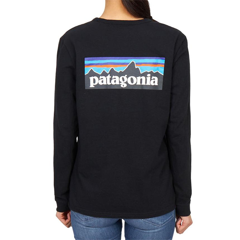 patagonia P-6 Logo Women’s Long Sleeve T-Shirt 37603 BLK