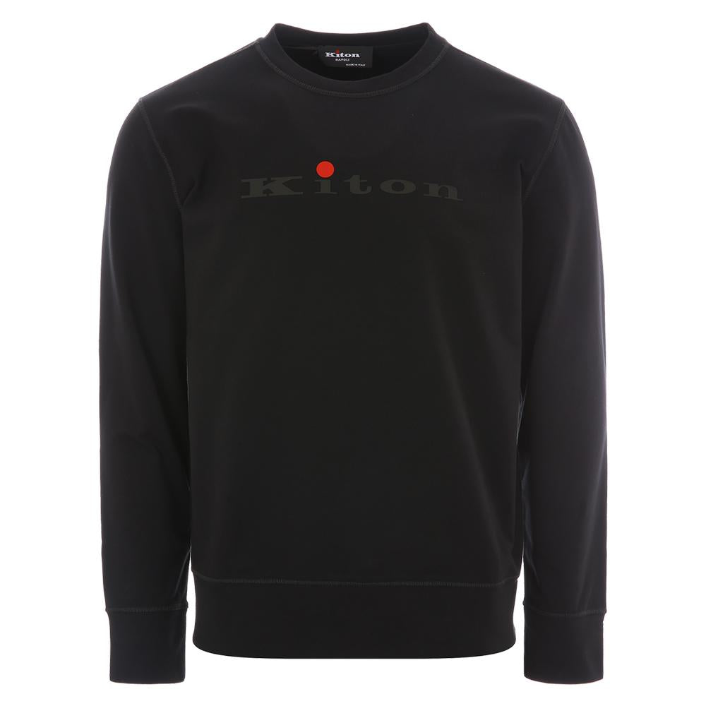 Kiton Classic Logo Crewneck Sweatshirt for Men 23FW UMK0288 BLACK