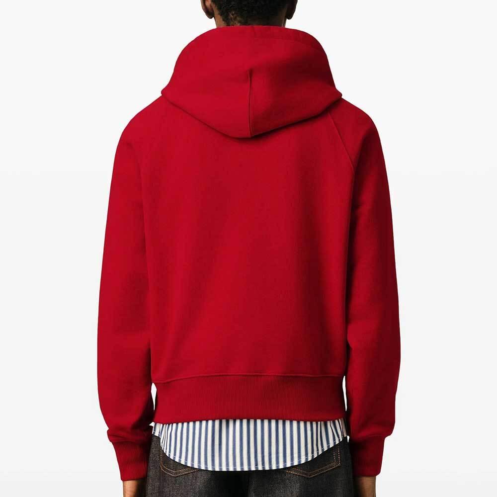 AMI Paris Logo Embroidered Red Men's Hoodie