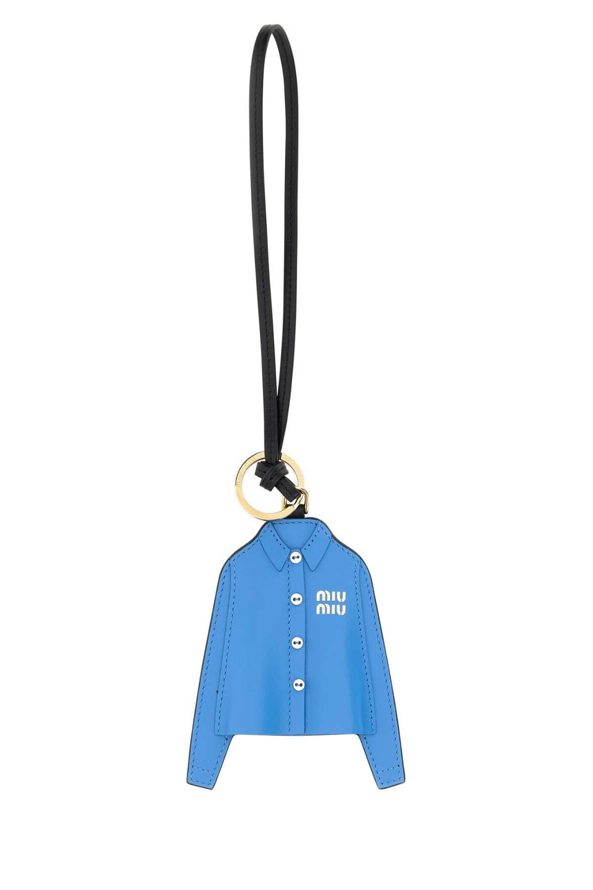 Miu Miu Leather Keyring Brown Keychain Accessory