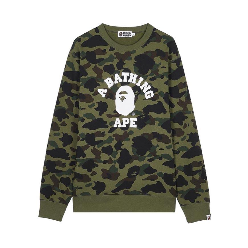 BAPE First Camo Crewneck Sweatshirt Green Men’s 001 SWM301009 MGRN