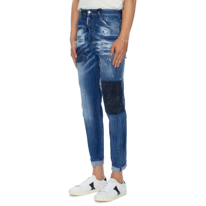 Dsquared2 Vintage Wash Roll-Up 80s Denim Jeans for Men