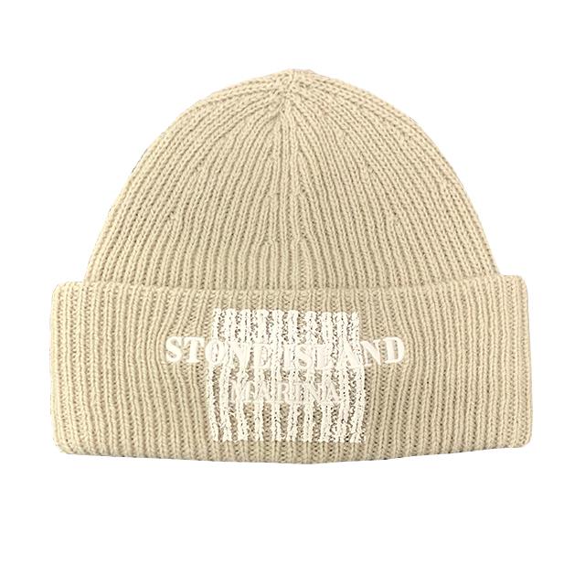 STONE ISLAND Marina Logo Embroidered Wool Knit Beanie