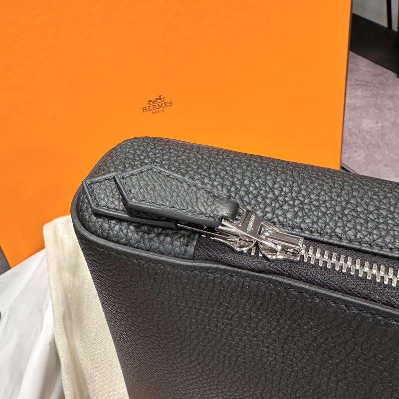 HERMES Victoria Light Brief Case 35 Black Tote Bag Unisex