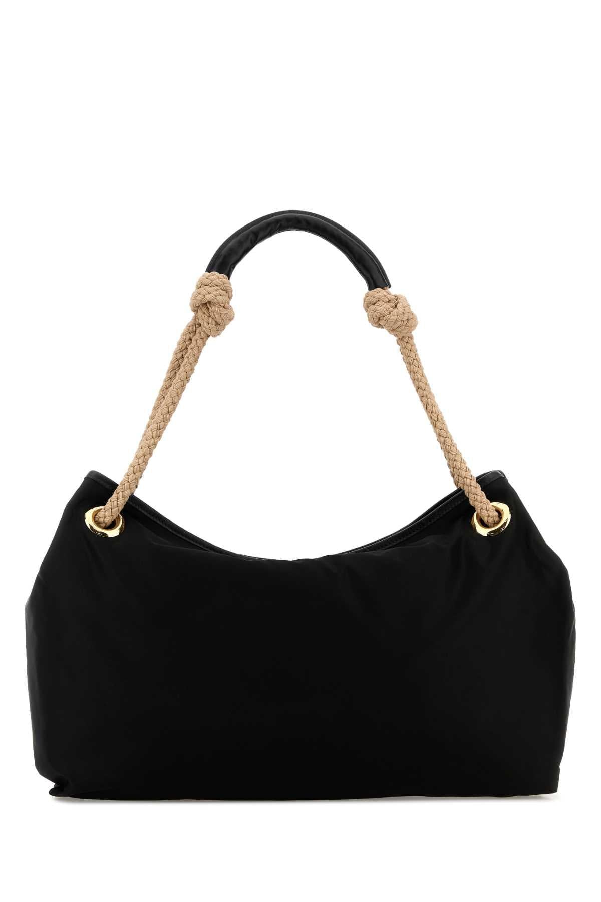 PRADA Black Leather Shoulder Bag