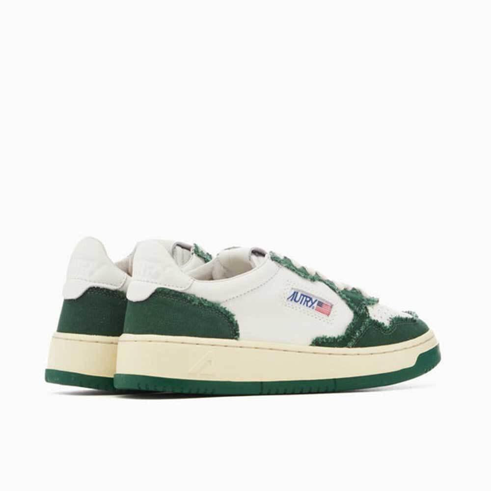 AUTRY Goat Leather Medalist Low Sneakers Men White Black