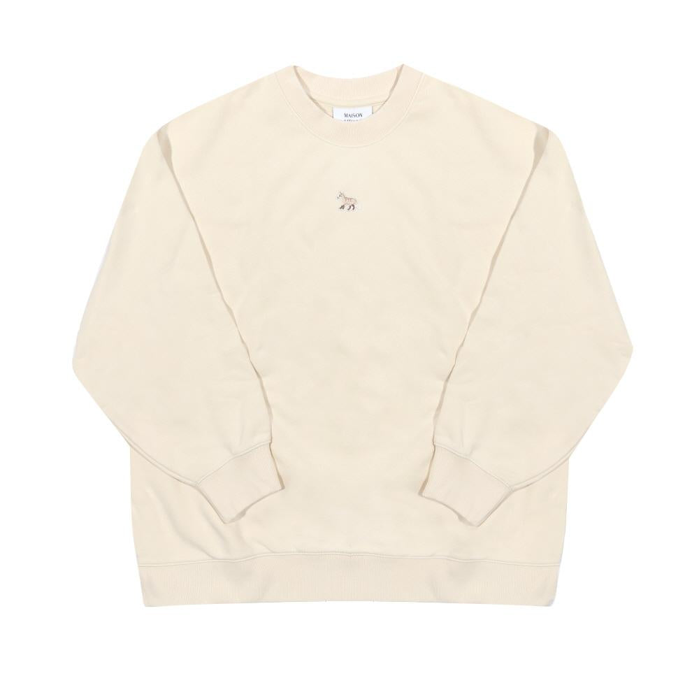Maison Kitsune Baby Fox Patch Sweatshirt for Women Ivory OW00301 KM0325 0134