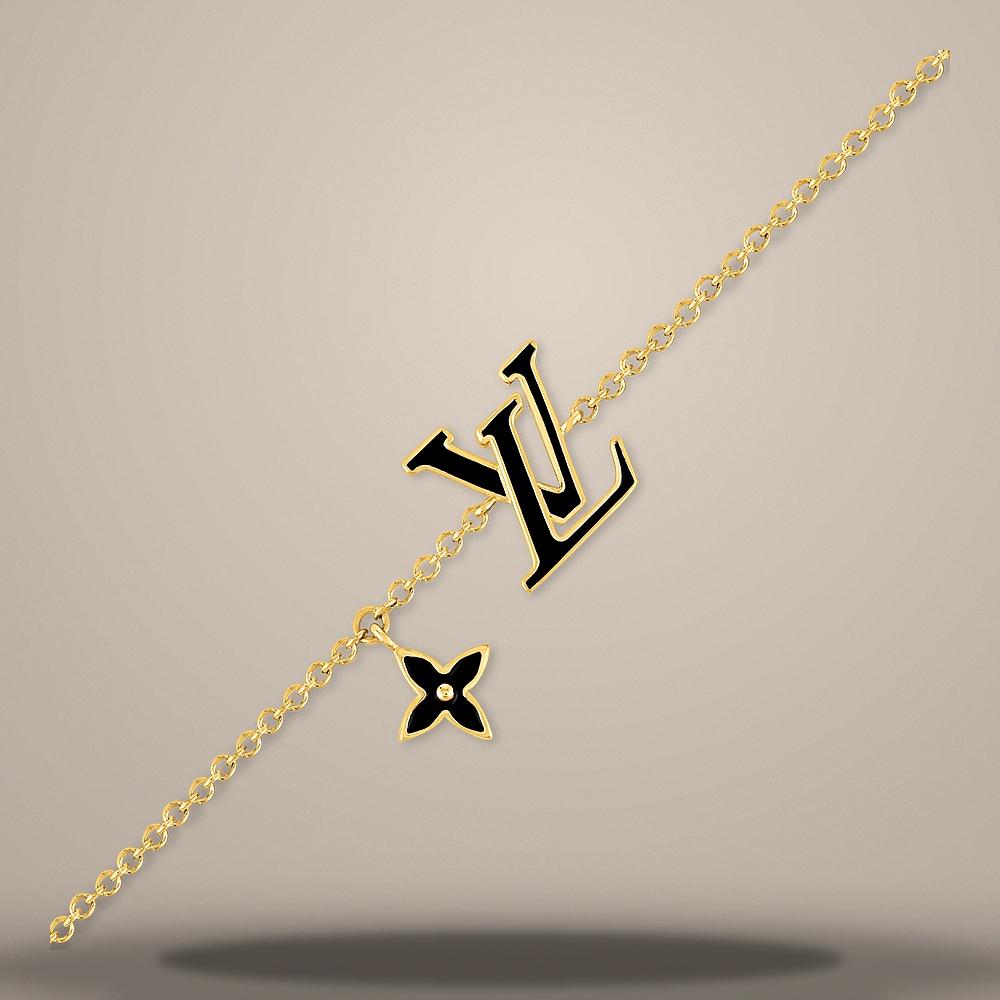 Louis Vuitton LV Iconic Enamel Bracelet Gold-Tone Metal MA186A