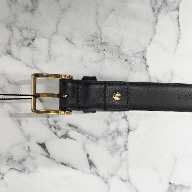 AMI Heart Logo Cowhide Leather Paris Belt Black Unisex