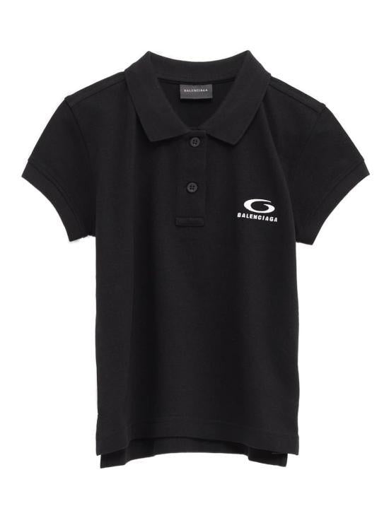 BALENCIAGA Black Cotton Polo Shirt 858098 TTVT 8107