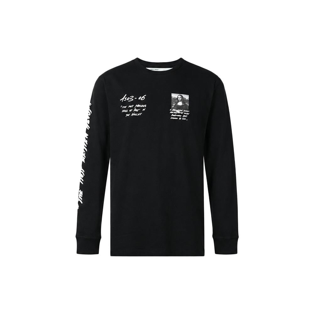 OFF WHITE Mona Lisa Print Long Sleeve T-Shirt Black Men’s OMAB001 S19185005 1020