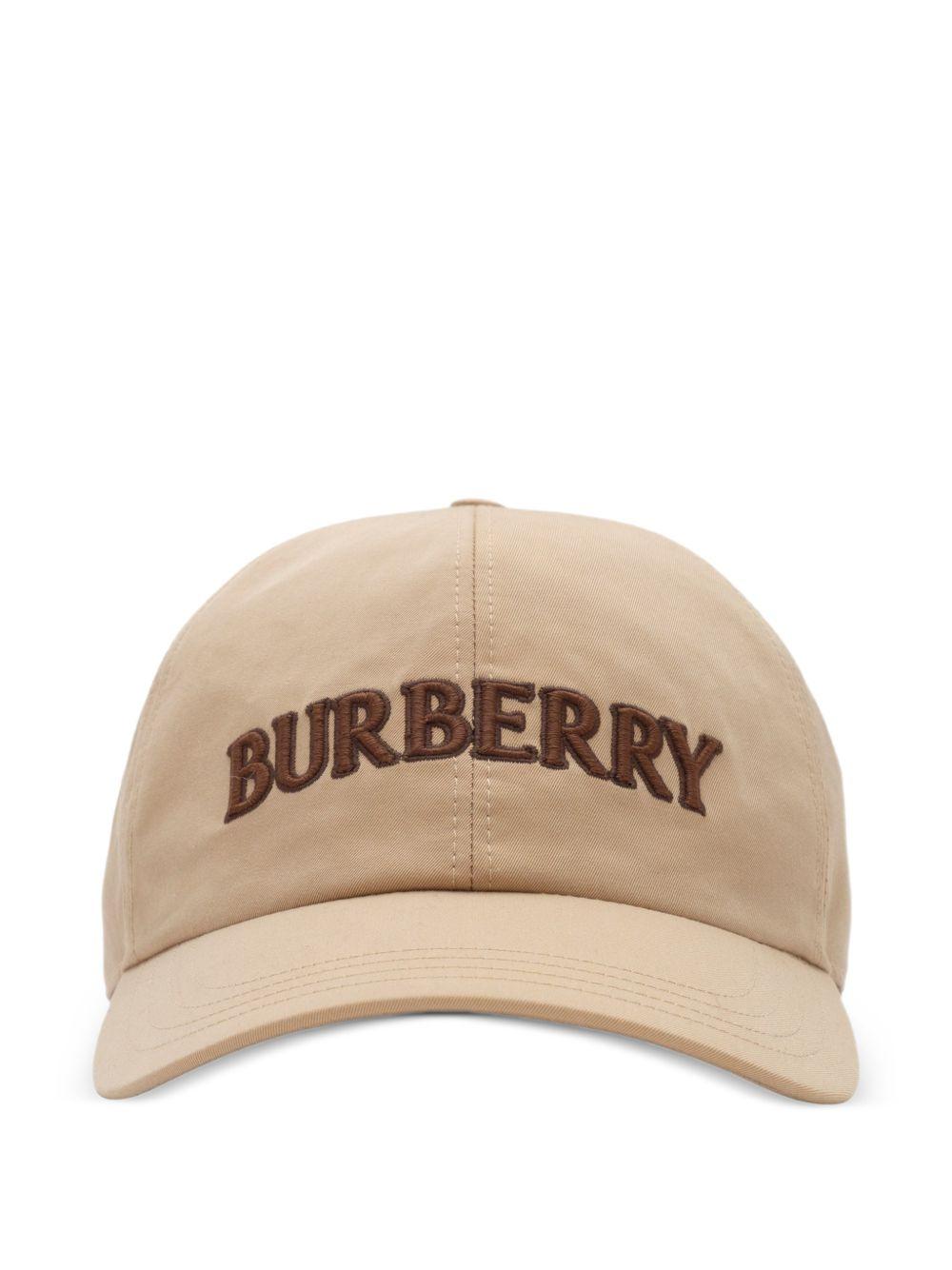 BURBERRY Black Cotton Logo Baseball Cap